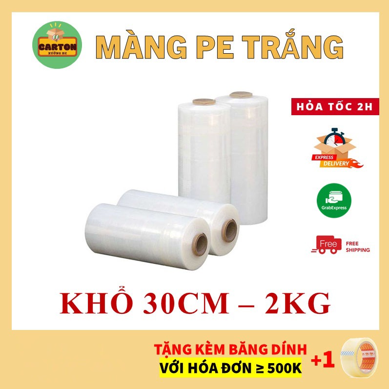 Màng PE Đen Trắng Khổ 30, 25, 20,15,10,5Cm, Màng Co PE Trắng, Màng Nilong Trắng Màng Chít quấn hàng bọc hàng