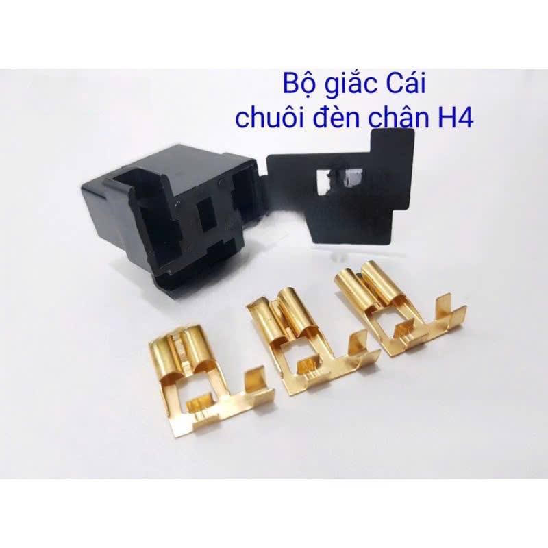 Bộ Giắc Chuôi cắm đèn chân H4 3P đầu cái - AT124 ( 1 Bịch / 10 bộ)