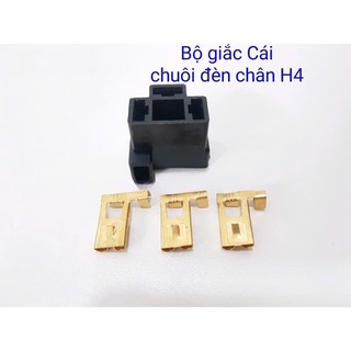 Bộ Giắc Chuôi cắm đèn chân H4 3P đầu cái - AT124 ( 1 Bịch / 10 bộ)