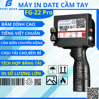 Máy in date cầm tay đa chất liệu 22 PRO, độ bám mực cao, chống chịu nước, độ bền cao, nhiều quà tặng
