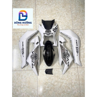 bộ nhựa trắng bóng 8 món kèm tem hổ đen chuẩn trung gắn xmen (tặng 4 ốc cnc) phụ tùng xe điện