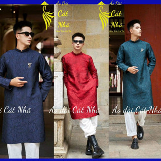 (Hỏa tốc 2H+ Bigsize) Áo dài Nam cách tân, chất vải Gấm Vân Nổi nhiều màu, sang trọng lịch lãm- ÁO DÀI THIẾT KẾ CÁT NHÃ