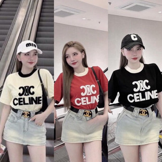 Áo phông C.L thêu nổi cổ len form vừa đẹp xuất sắc Hàng QC chuẩn tag Momo 4 màu như ảnh