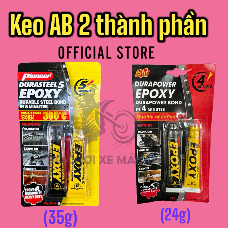 Keo AB EPOXY Siêu Dính Chịu Lực, Chịu Nhiệt- Keo Epoxy Siêu Dính- Keo AB Trong Suốt- Keo Epoxy 2 Thà