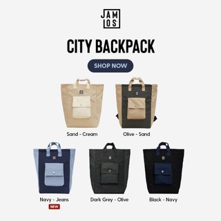 Jamlos City Backpack - Balo canvas quai xách thời trang thanh lịch hiện đại vừa laptop 13inch, A4 đi học đi làm