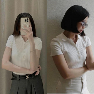Áo polo ZRA áo polo dệt kim basic