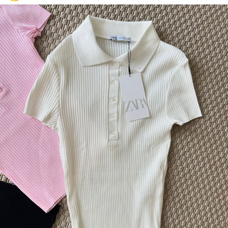 Áo polo ZRA áo polo dệt kim basic