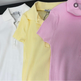 Áo polo ZRA áo polo dệt kim basic