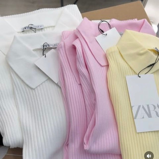 Áo polo ZRA áo polo dệt kim basic