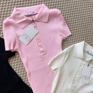 Áo polo ZRA áo polo dệt kim basic