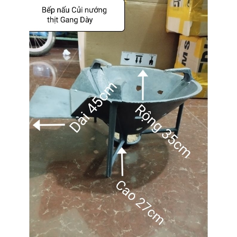 Bếp nấu củi nướng thịt gang dày giá rẻ