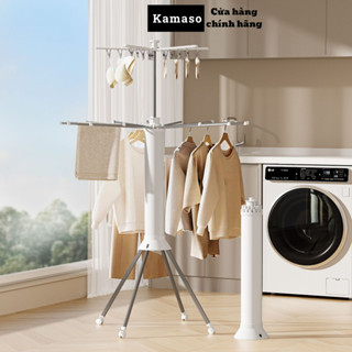 Giàn phơi quần đa năng gấp gọn Kamaso thép cacbon 2 tầng, treo đồ cho trẻ em, bé sơ sinh xoay 360 độ