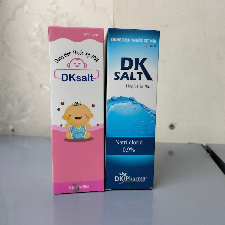 Dung dịch muối xịt mũi DK Salt Muối 0,9% rửa mũi hàng ngày, người lớn, trẻ em. Dk pharma