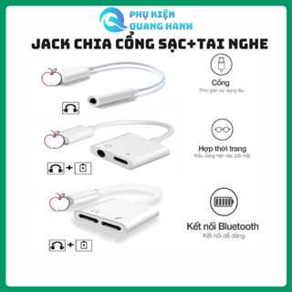 Jack Chia Cổng Vừa Sạc Vừa Tai Nghe Giắc Chuyển Đổi, Cáp Chuyển Đổi, Dắc Chuyển Đổi