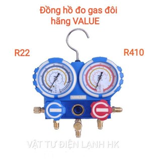 Đồng hồ đo nạp gas đôi hãng Value R22 - R410 không dây