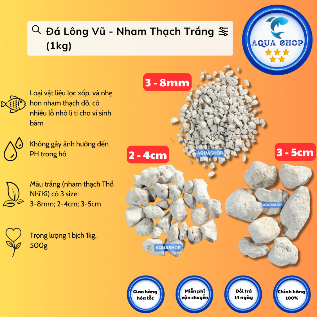 Đá Lông Vũ - Nham Thạch Trắng (1kg)