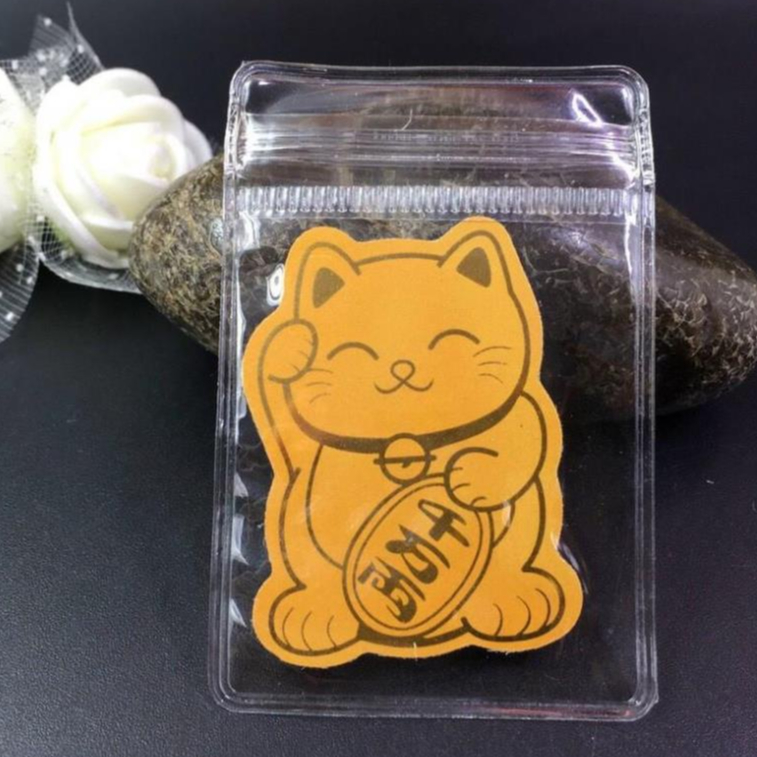 Miếng Dán Tài Lộc Mèo Thần Tài  Để Trong Ốp Điện Thoại Ví Tiền