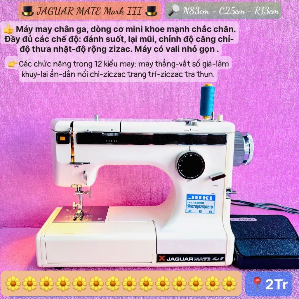 MÁY MAY GIA ĐÌNH ĐA NĂNG JAGUAR DÙNG BÀN GA LOẠI CƠ