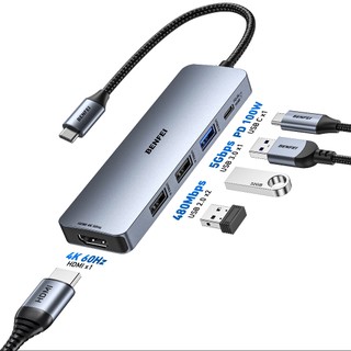 Cáp Chuyển Hub Type C BENFEI Baseus  5, 6 7  in 1 (TYPE C To USB 3.0 + HDMI + PD + LAN)