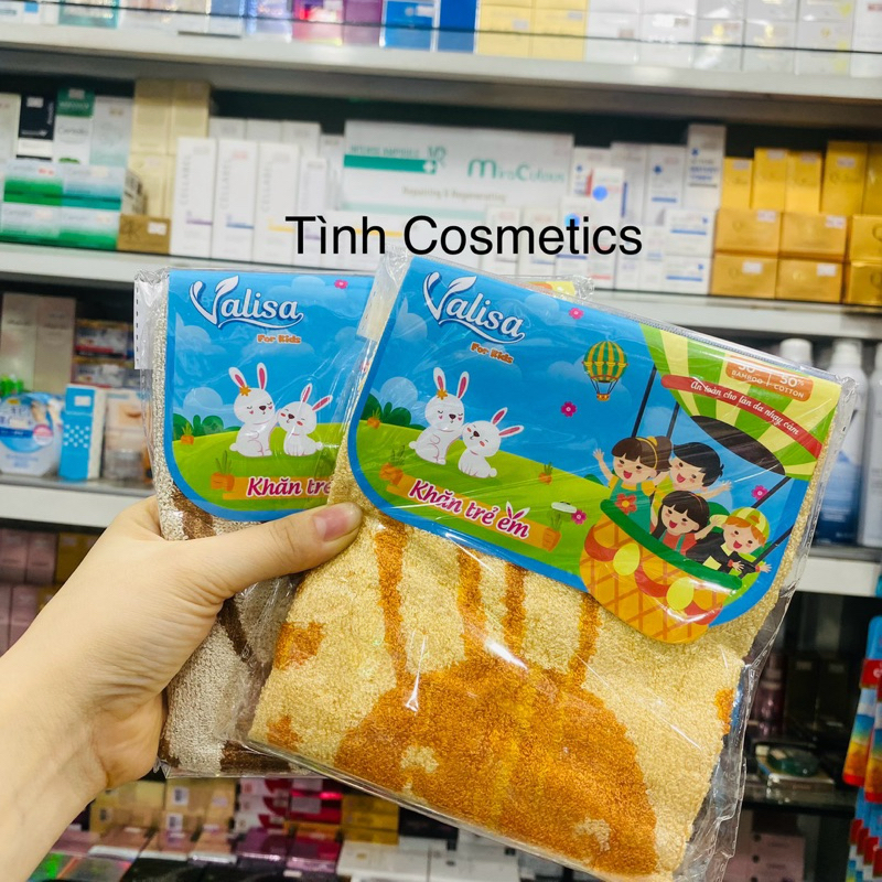 Combo 2 khăn mặt trẻ em sợi tre valisa siêu mềm, sợi tre thấm hút,kháng khuẩn, chống mốc