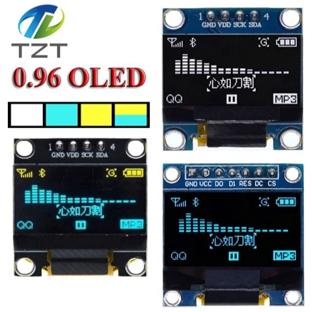 Màn Hình LCD OLED 0.96 Inch Giao Tiếp I2C- Màu vàng-xanh