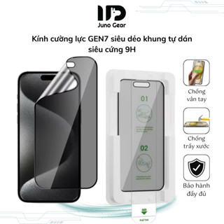 Kính cường lực iphone, combo 3 kính cường lực full màn khung tự dán, tự lấy bụi, chống xước chống va đập_HV-011