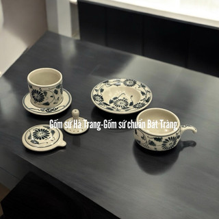 Phin cà phê gốm sứ Bát Tràng cao cấp men rạn vẽ cúc