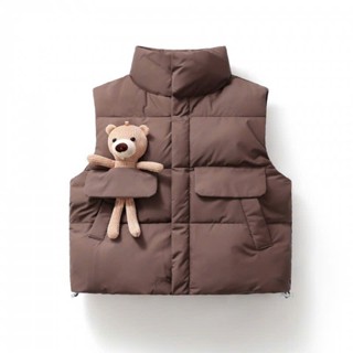 (Gile3) ÁO GILE PHAO ĐÍNH KÈM GẤU 3 MÀU DỄ THƯƠNG CHO BÉ 9-18KG