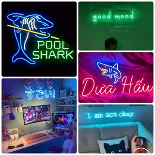 Đèn led neon theo yêu cầu thiết kế theo tên Decor phòng ngủ Trang trí quán bar, quán ăn Dán tường