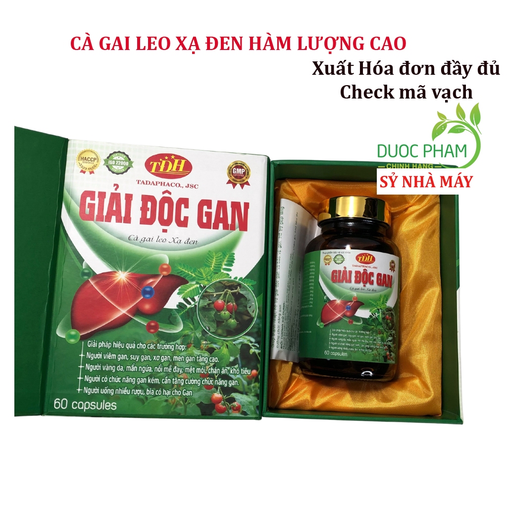 Viên uống Cà gai leo xạ đen giải độc gan, bổ gan, hạ men gan, tăng cường chức năng gan, bảo vệ gan