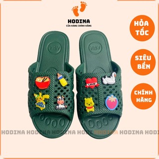 Dép Tổ Ong XANH RÊU Gắn STICKER Cao Cấp