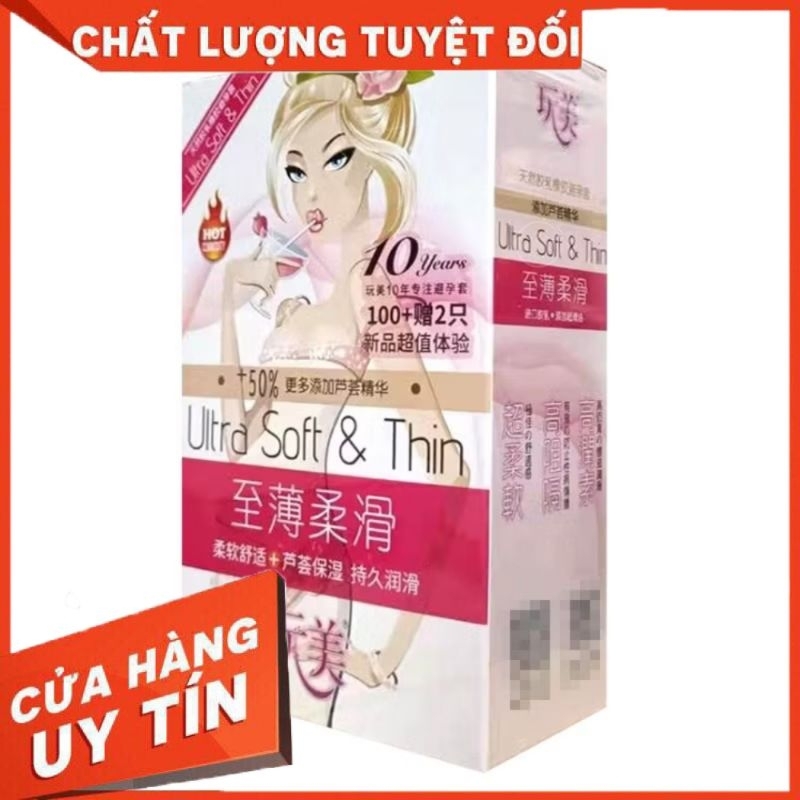 Bao cao su Trung Quốc “Hoa Ly” hộp 102 chiếc gốc nước size 52±2mm, sản phẩm chính hãng an toàn tuyệt đối
