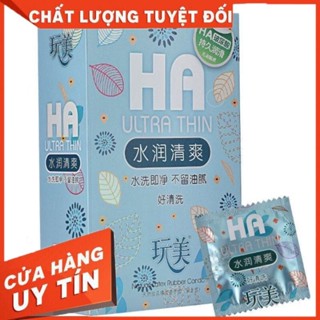 Bao cao su nội địa Trung “HA ultra thin” hộp 100 chiếc gốc nước size 52±2mm, sản phẩm chính hãng an toàn tuyệt đối