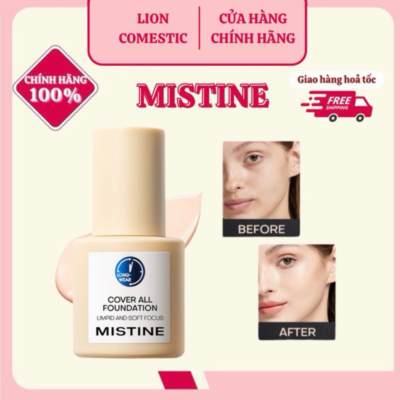 [MISTINE]  Kem Nền Dưỡng Ẩm Mistine Dạng Lỏng 30g Che Phủ Khuyết Điểm Làm Kiềm Dầu Không Xuống Tone