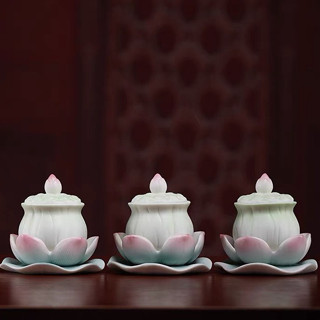 Ly Nước Có Nắp Hoạ Tiết Hoa Sen, Chum Nước Thờ Cúng, Dâng Ban Thờ, Ban Phật, Cúng Dường, Trà Đạo