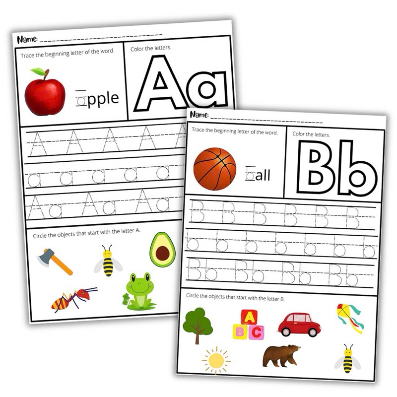 Tập tô, tập viết bảng chữ cái Tiếng Anh (Bộ học liệu giáo dục Montessori)