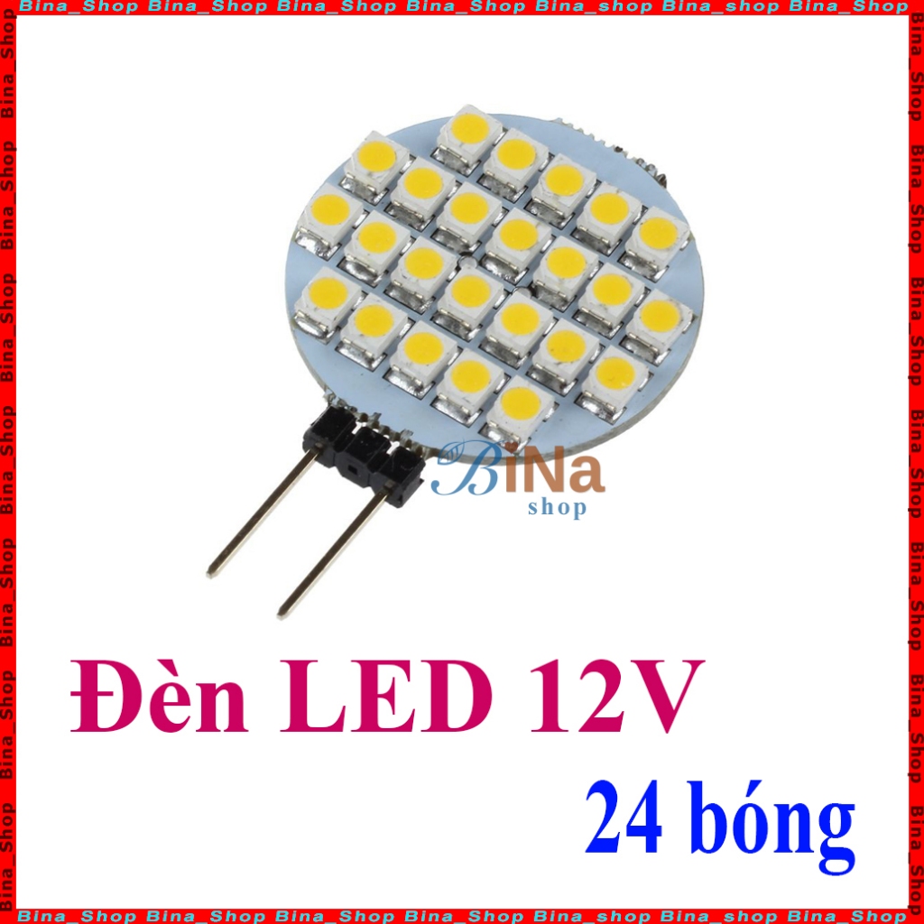 Đèn LED 12V 24 bóng SMD vàng ấm