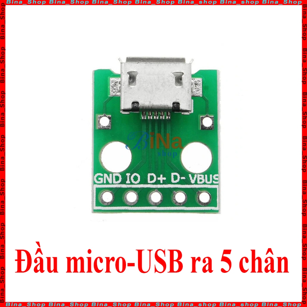 Đầu Micro USB ra 5 chân DIP 2.54mm