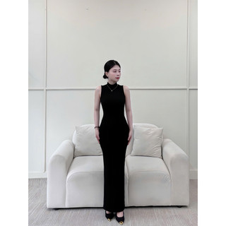 Đầm Body Form Dài Ba Lỗ, Vải Thun Gân Co Giãn 4 Chiều Ôm Body, Tôn Dáng Gợi Cảm, Xẻ Sau - LYC