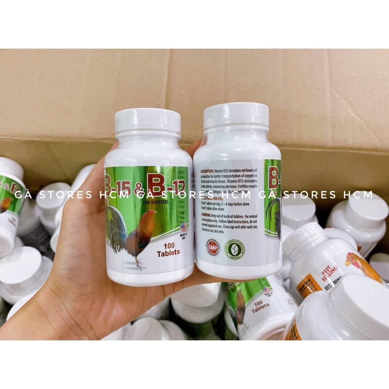 [Hũ 100v] B15 B12 Dinh Dưỡng Nuôi - Cung Cấp Năng Lượng Cho Gà Đá Bo Lớn