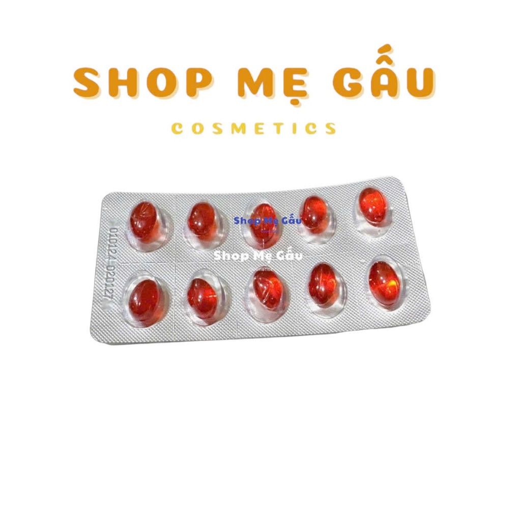 Vỉ 10 viên vitamin e màu đỏ