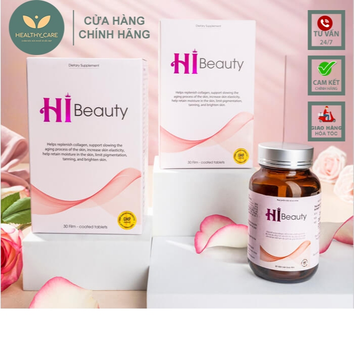 Hộp Viên Uống Hi Beauty Tặng Mask Hi beauty [CHÍNH HÃNG] - Dưỡng trắng da, mờ nám, phục hồi da (hộp 30 viên)