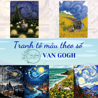 [SẴN] Tranh sơn dầu số hóa DIY khổ 40x50cm đã căng khung- Tranh Van Gogh