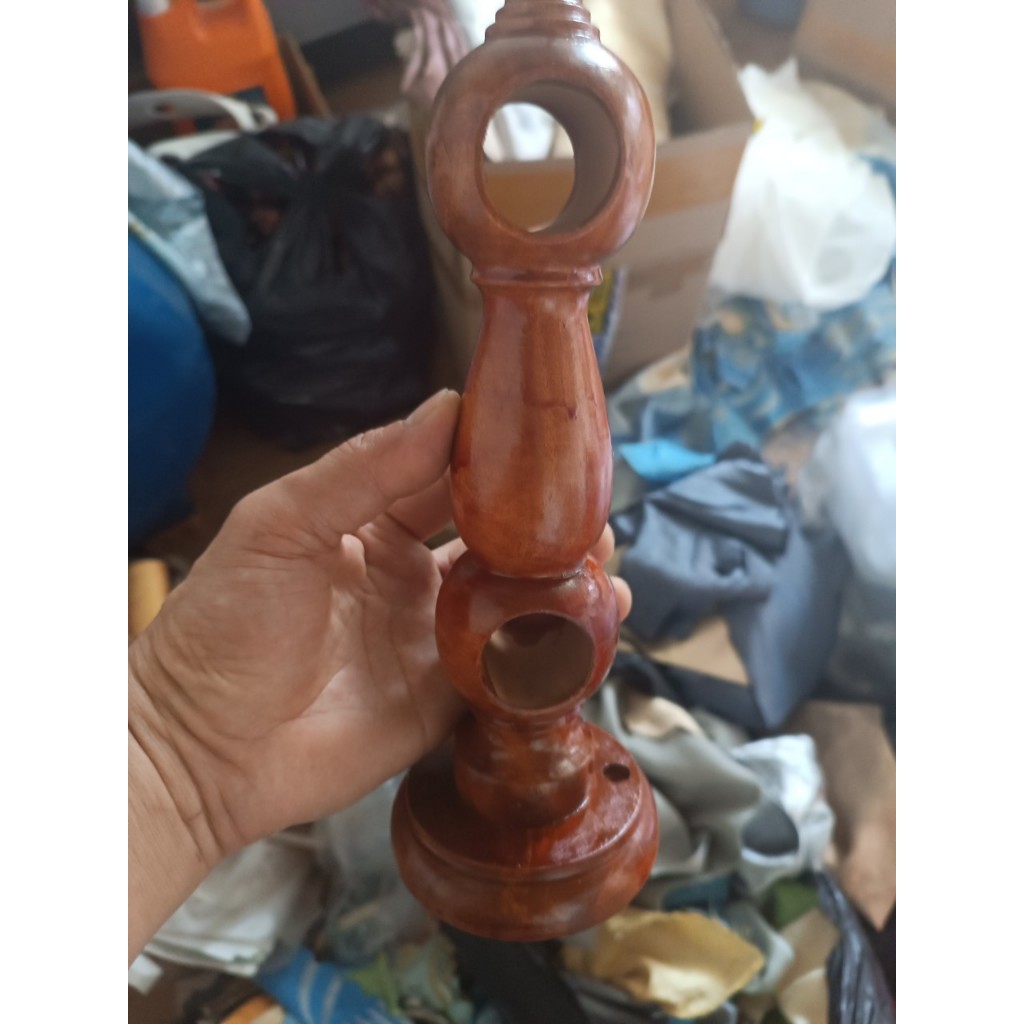 Giá Đỡ Thanh Treo Rèm Đôi Bằng Gỗ Căm Xe, Giá Đỡ Thanh Treo Rèm 2 Lớp, Bát Đỡ Cây Treo Rèm Đôi Bằng 