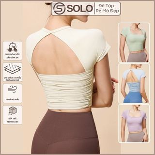 Áo Tập Gym Yoga Pilates CÓ MÚT Croptop Thể Thao Thun Mềm Mịn Thoáng Solo Sportswear 2017