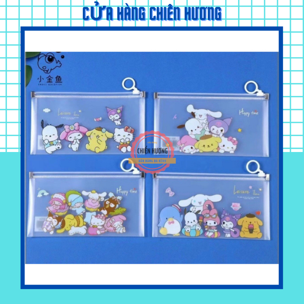 Combo 2 Túi zip nhựa dày đẹp nhiều size A6, họa tiết dễ thương