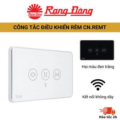 Công tắc điều khiển rèm cửa Rạng Đông kết nối Wifi không dây  CTCU.WF CN.REMT giúp thuận tiện, linh hoạt khi sử dụng