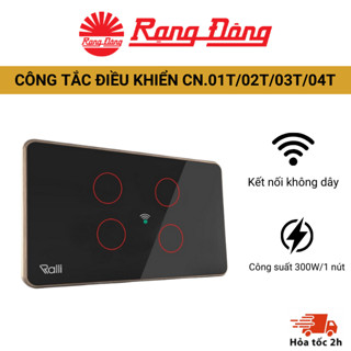 Công tắc điều khiển thiết bị trong nhà Rạng Đông CN.01T/ 02T/ 03T/ 04T điều khiển từ xa qua Wifi linh hoạt, thuận tiện
