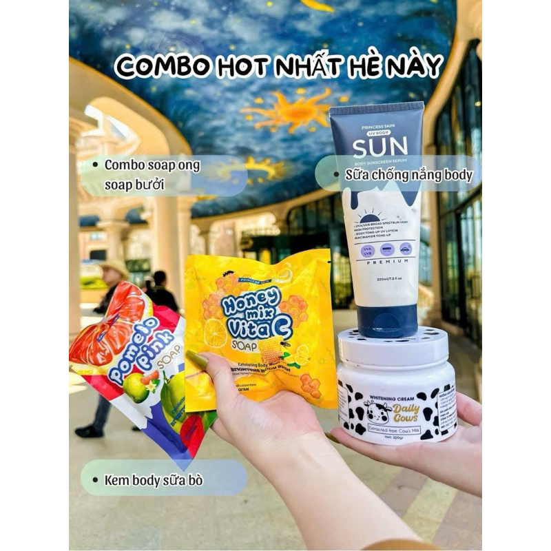 Combo soap tắm dưỡng trắng mờ thâm ,hết mụn cực hiệu quả