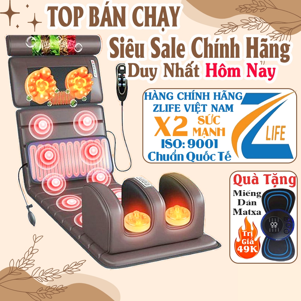 Đệm massage toàn thân, Ghế massage phục hồi giảm đau nhức hỗ trợ tuần hoàn máu, Nệm mat xa tại nhà kèm massage chân
